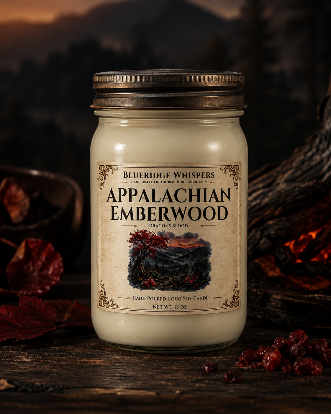 Appalachian Emberwood – Dragon’s Blood | Hand-Poured Warm Woods Candle