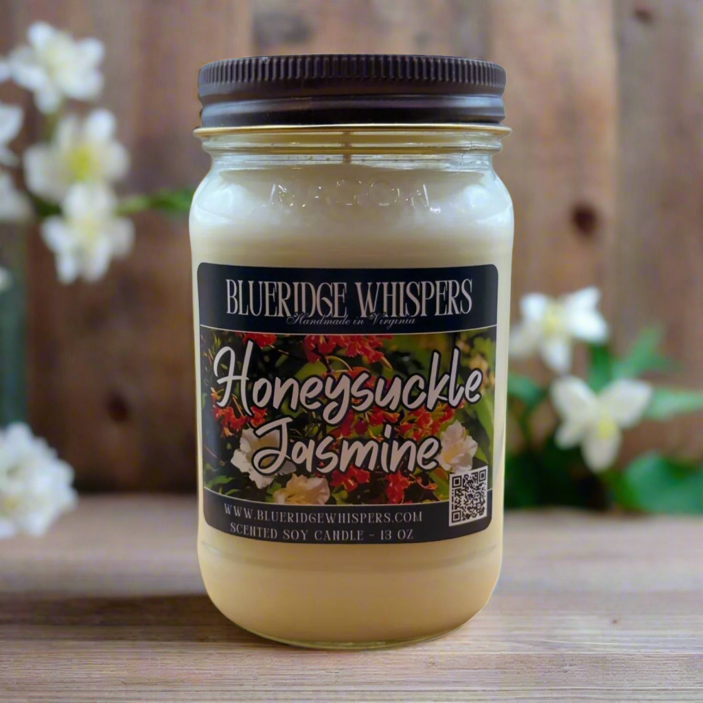Honeysuckle Jasmine Mason Jar Soy Candle
