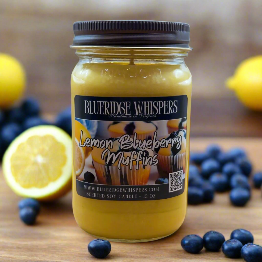 Lemon Blueberry Muffins Mason Jar Soy Candle