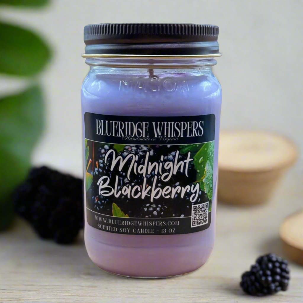 Midnight Blackberry Mason Jar Soy Candle