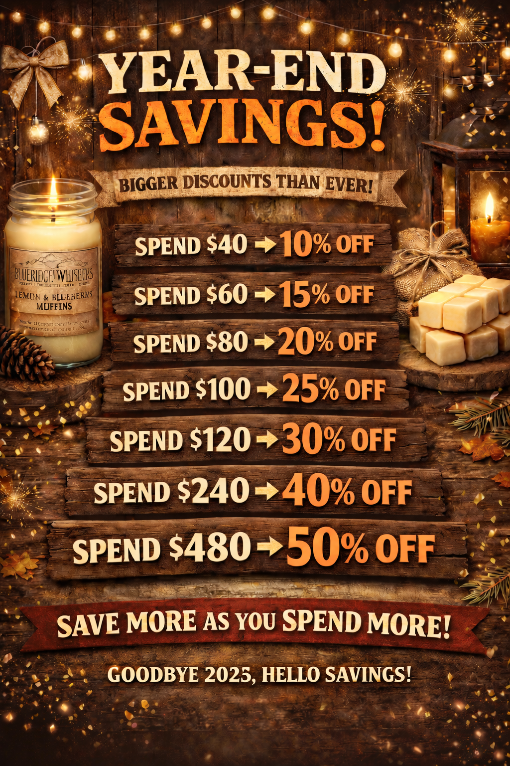Year-End Savings: Spend More, Save More at BlueRidge Whispers - Blue Ridge Whispers