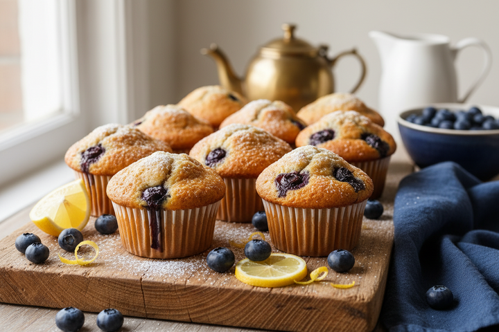 Old-Fashioned Lemon Blueberry Muffins