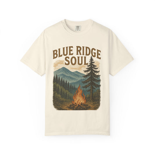 Adventure-Ready Unisex T-Shirt, Blue Ridge Soul Graphic Tee, Nature Lover's Shirt, Camping Gift, Outdoor Apparel, Cozy Summer Wear