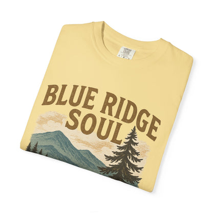 Adventure-Ready Unisex T-Shirt, Blue Ridge Soul Graphic Tee, Nature Lover's Shirt, Camping Gift, Outdoor Apparel, Cozy Summer Wear