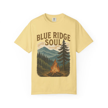 Adventure-Ready Unisex T-Shirt, Blue Ridge Soul Graphic Tee, Nature Lover's Shirt, Camping Gift, Outdoor Apparel, Cozy Summer Wear
