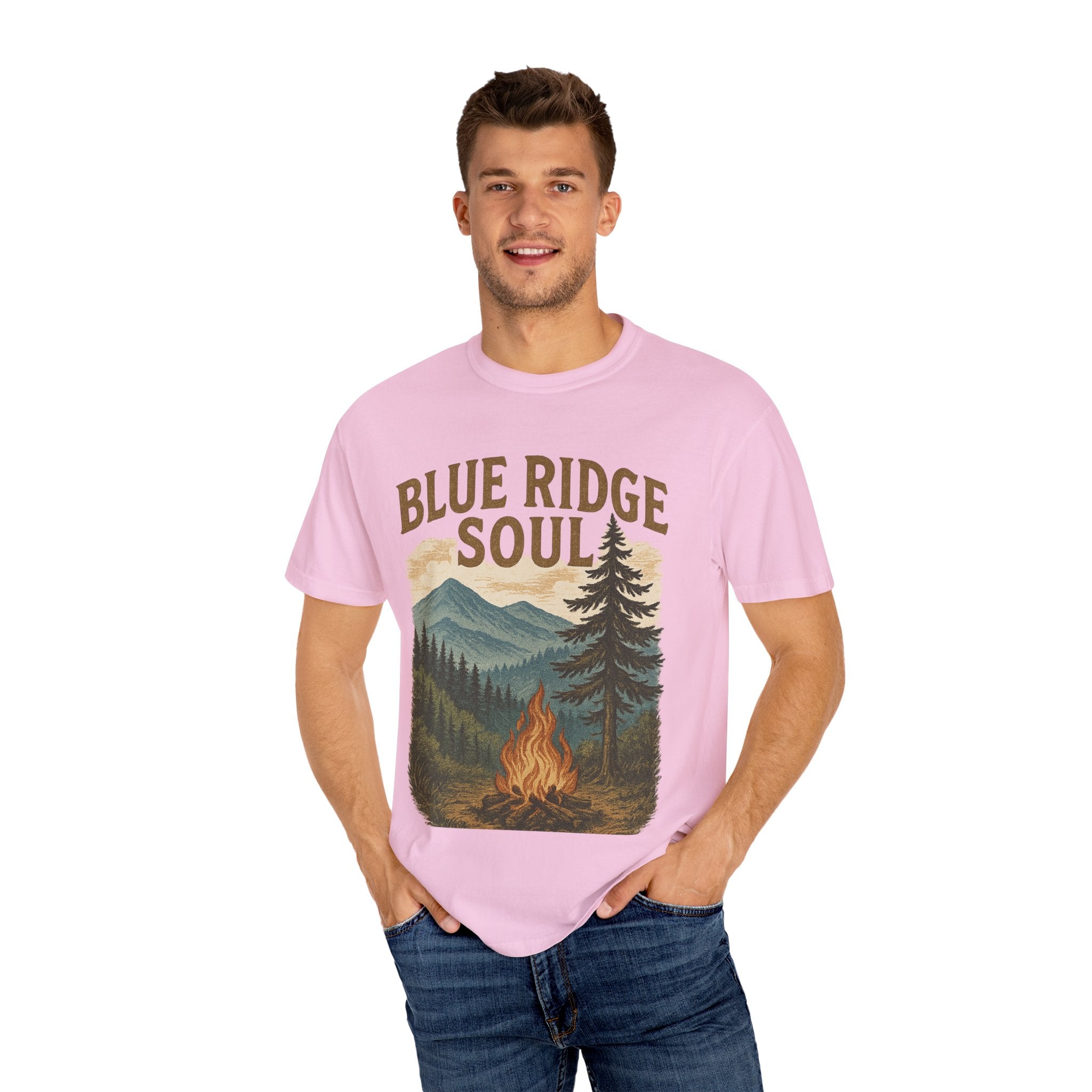 Adventure-Ready Unisex T-Shirt, Blue Ridge Soul Graphic Tee, Nature Lover's Shirt, Camping Gift, Outdoor Apparel, Cozy Summer Wear