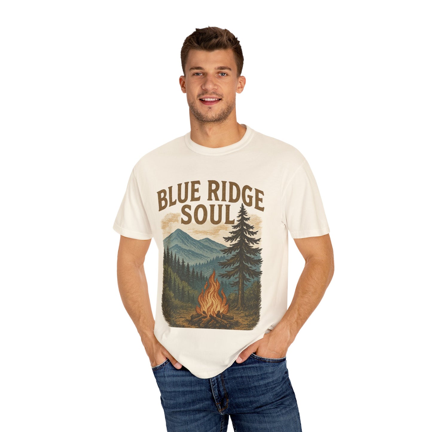 Adventure-Ready Unisex T-Shirt, Blue Ridge Soul Graphic Tee, Nature Lover's Shirt, Camping Gift, Outdoor Apparel, Cozy Summer Wear
