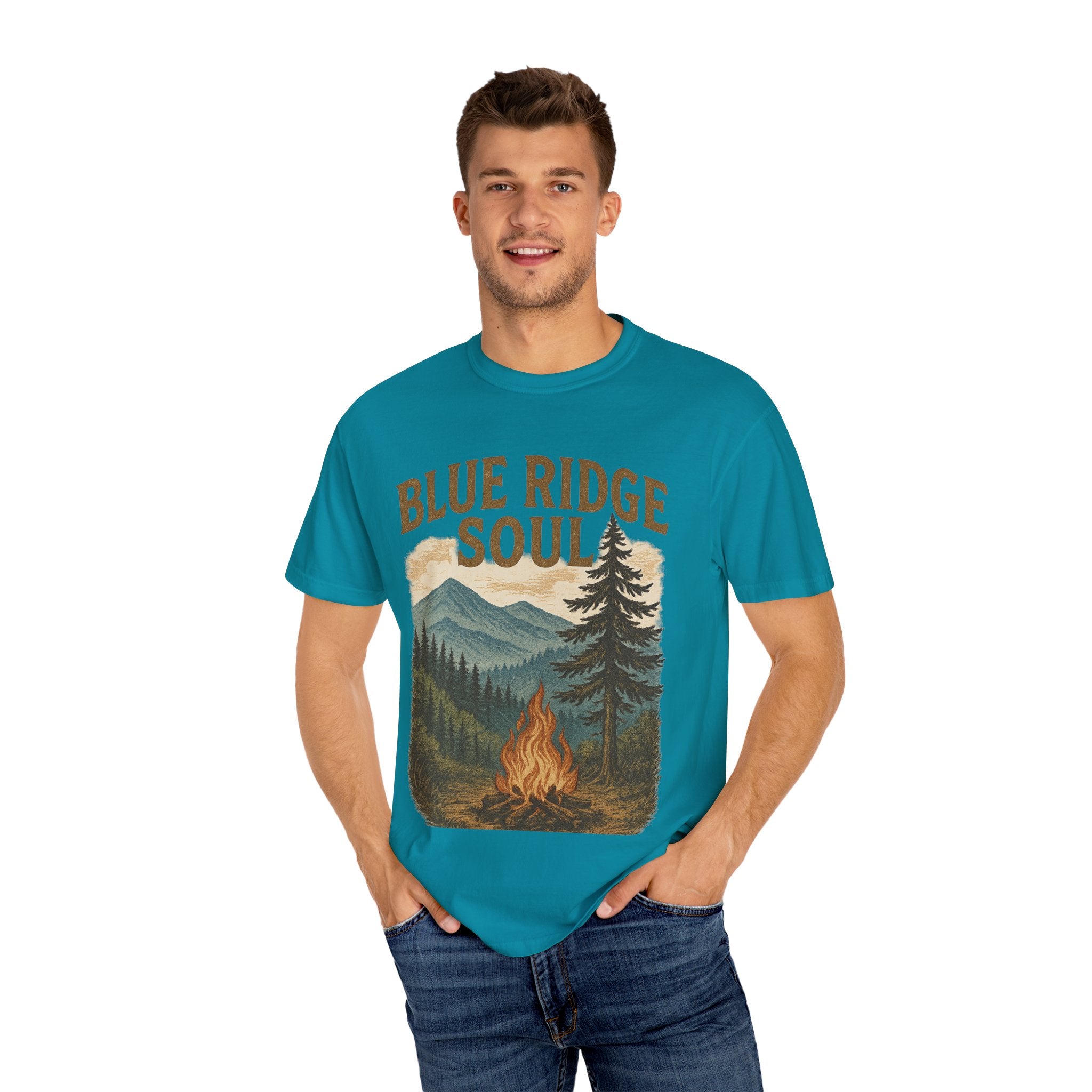 Adventure-Ready Unisex T-Shirt, Blue Ridge Soul Graphic Tee, Nature Lover's Shirt, Camping Gift, Outdoor Apparel, Cozy Summer Wear
