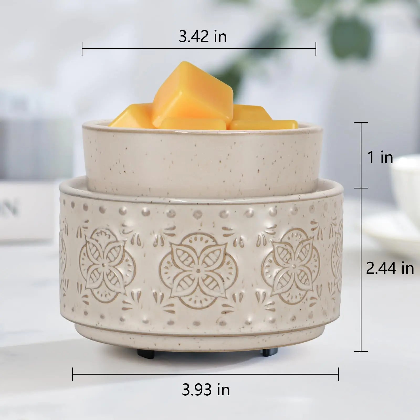 mocosa Ceramic Wax Warmer Wax Melt Warmer for Scented Wax 3-1 Electric Candle Warmer Home Fragrance Wax Burner as Gifts for Mom Grandma Women(Beige-Granular) Blue Ridge Whispers