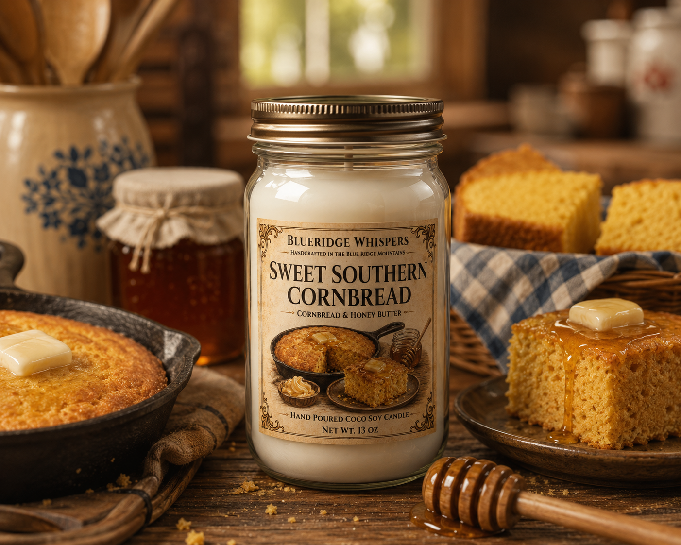 Sweet Southern Cornbread - Cornbread & Honey Butter