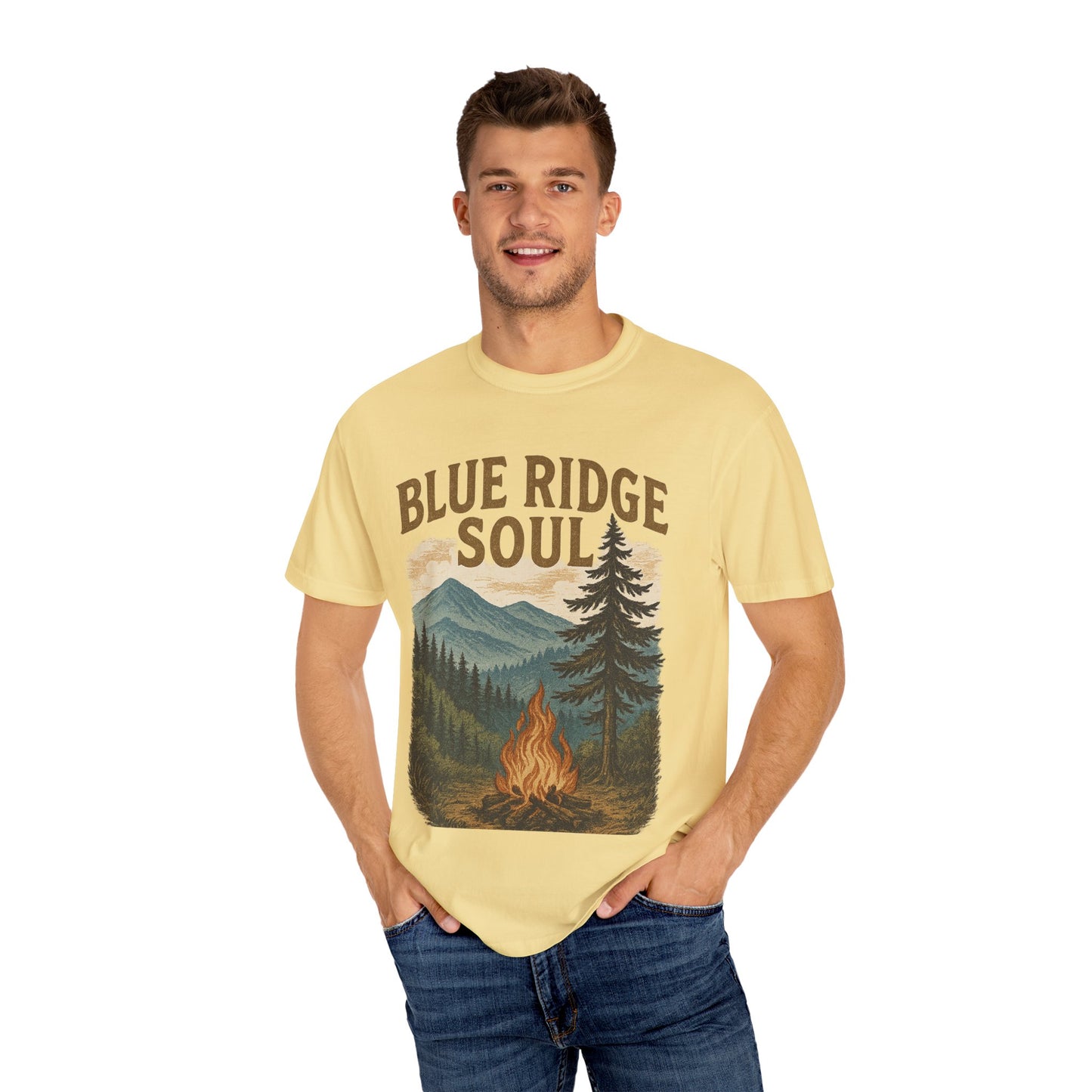 Adventure-Ready Unisex T-Shirt, Blue Ridge Soul Graphic Tee, Nature Lover's Shirt, Camping Gift, Outdoor Apparel, Cozy Summer Wear