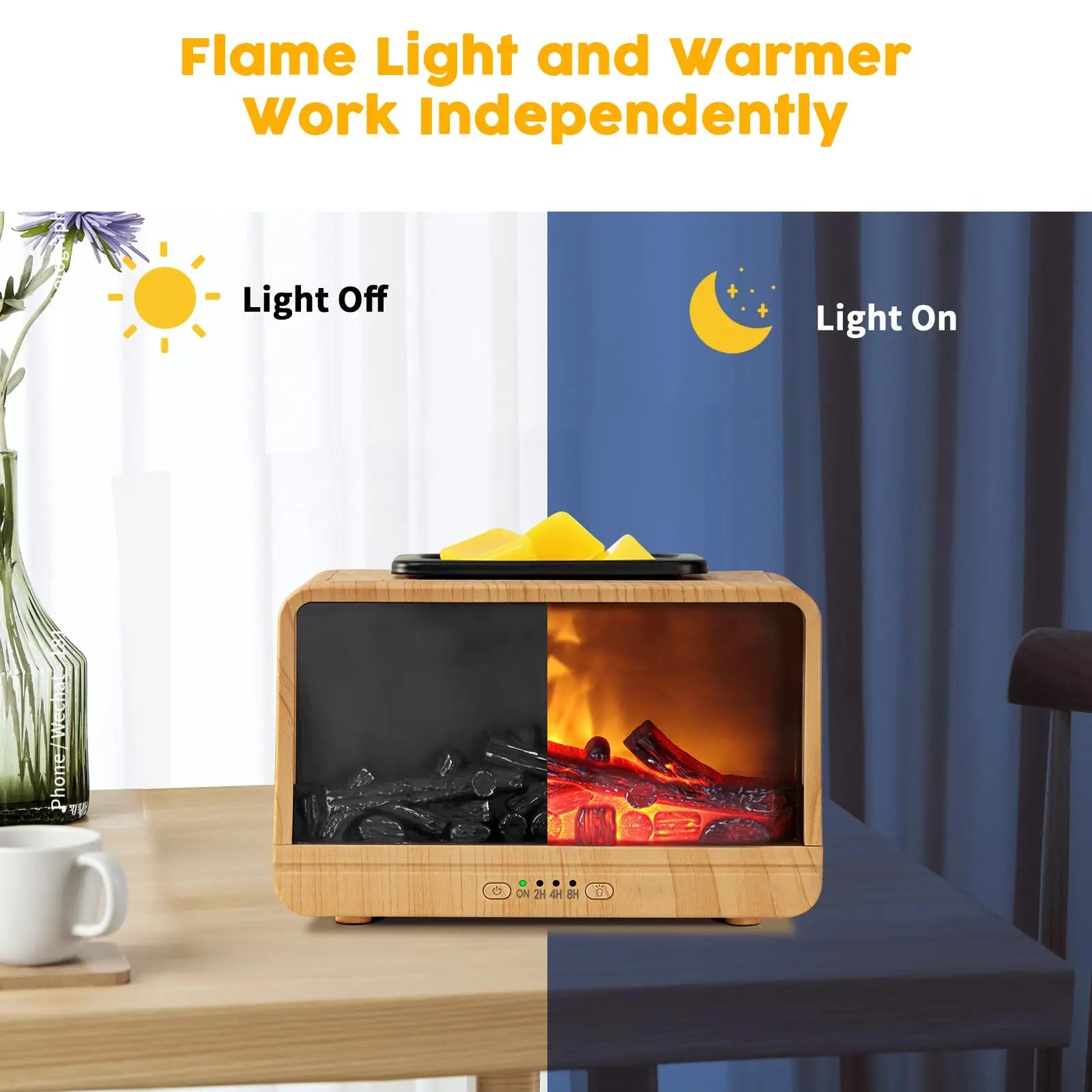 Flame Fireplace Candle Wax Warmer EQUSUPRO