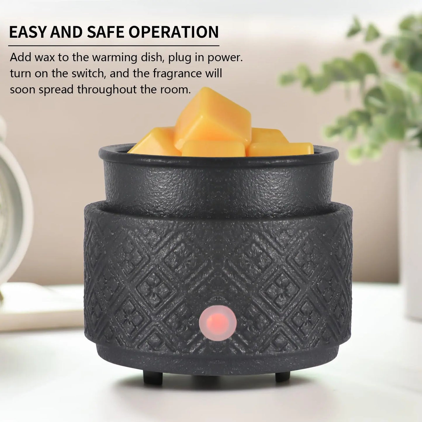 mocosa Wax Melt Warmer for Scented Wax,3-in-1Ceramic Wax Warmer Fragrances Candle Oils, Home Fragrance Wax Burner,Electric Candle Warmer as Gift for Mom Women(Black) Blue Ridge Whispers