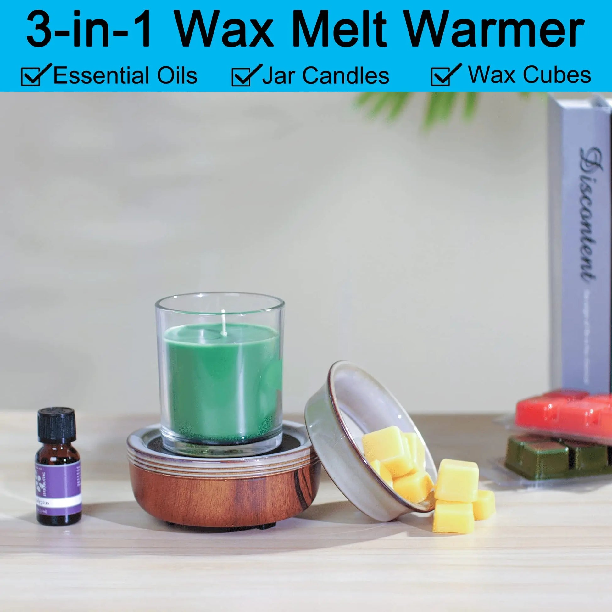 mocosa Ceramic Wax Melt Warmer Candle Wax Warmer 3-in-1 Wax Warmer for Scented Wax Burner Electric Wax Melter as Gifts for Mom Grandma Women… Blue Ridge Whispers