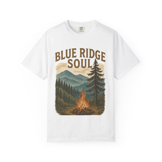 Adventure-Ready Unisex T-Shirt, Blue Ridge Soul Graphic Tee, Nature Lover's Shirt, Camping Gift, Outdoor Apparel, Cozy Summer Wear