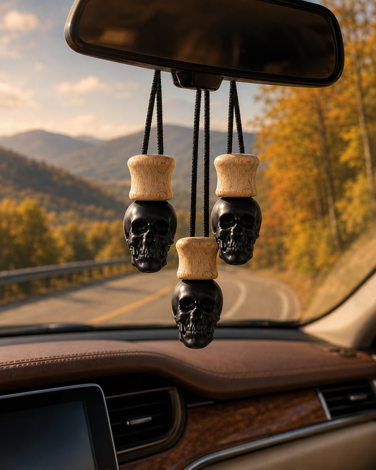 Black Skull - Hanging Car Freshener