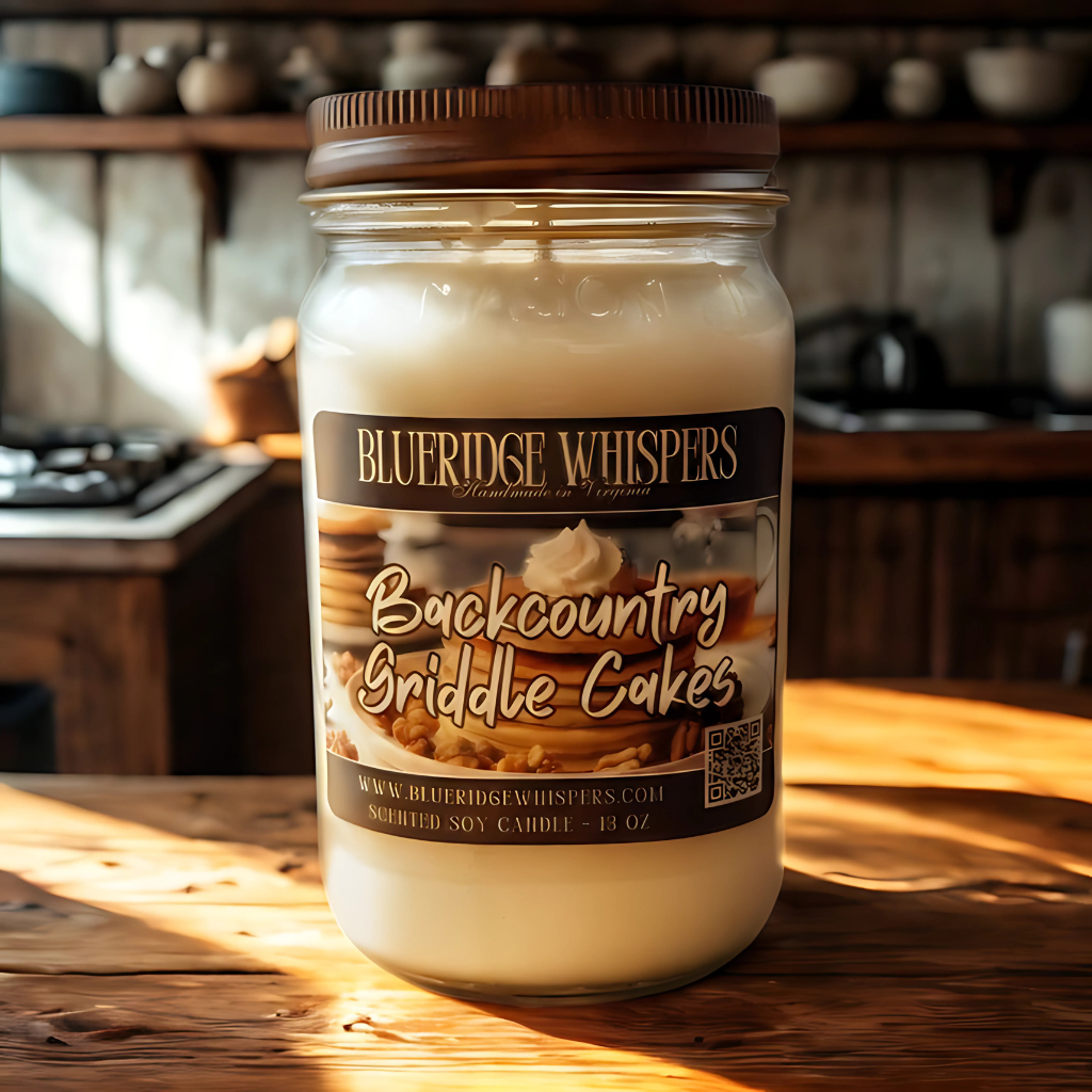 Backcountry Griddle Cakes – Maple Pancake Soy Candle | 16 oz Mason Jar