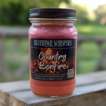 Country Bonfire Mason Jar Soy Candle