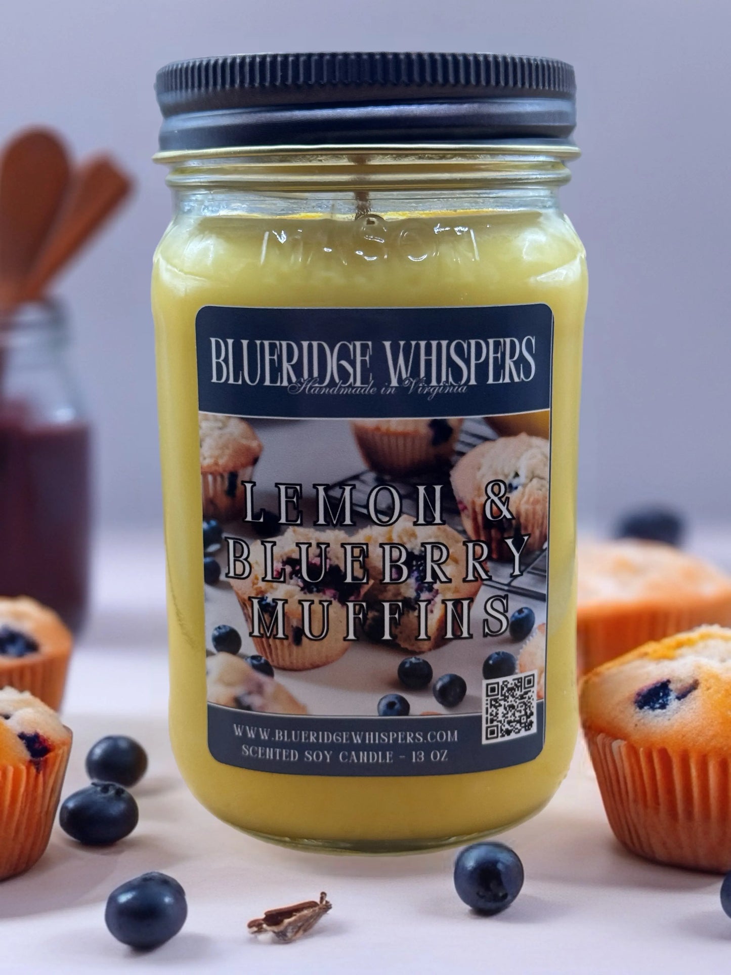 Lemon and Blueberry Muffins Soy Candle Blue Ridge Whispers