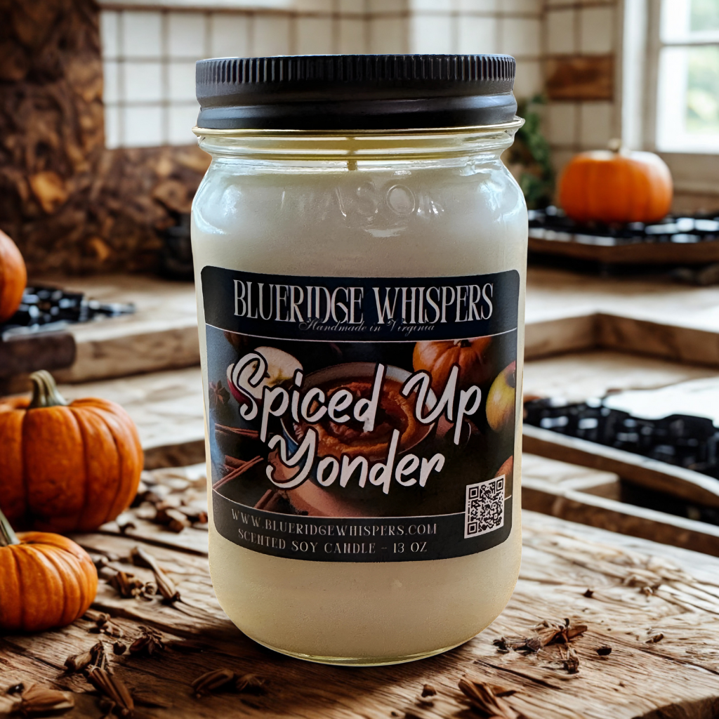 Spiced Up Yonder Pumpkin Apple Spice Candle | 16 oz Mason Jar