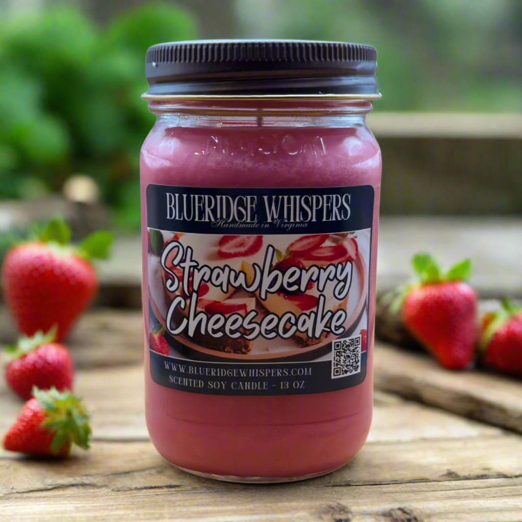 Strawberry Cheesecake Mason Jar Soy Candle