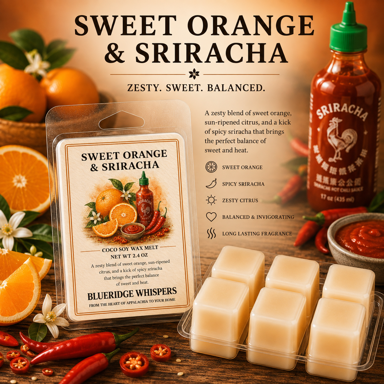 Sweet Orange Sriracha Wax Melt