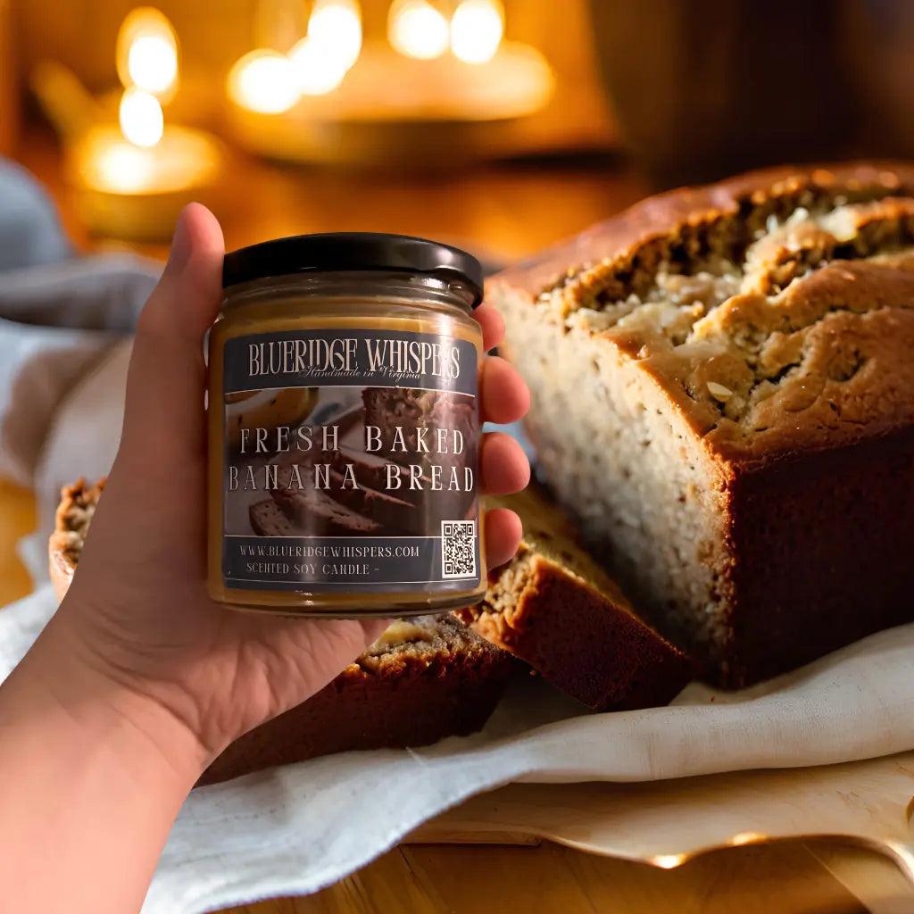 Fresh Baked Banana Bread Candle Blue Ridge Whispers