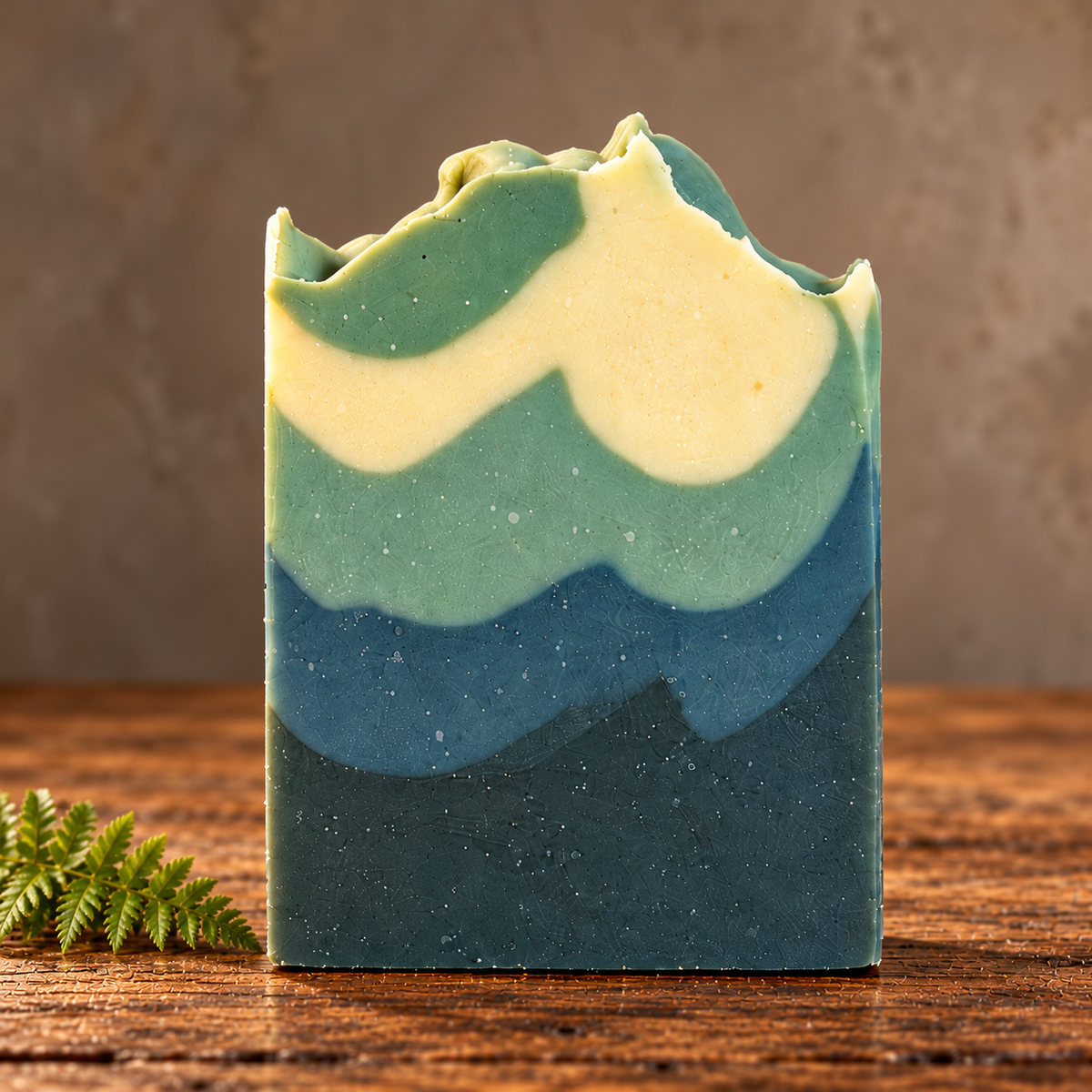 Appalachian Trail Soap Handcrafted Soap in a rustic indoor setting with ingredient accents
