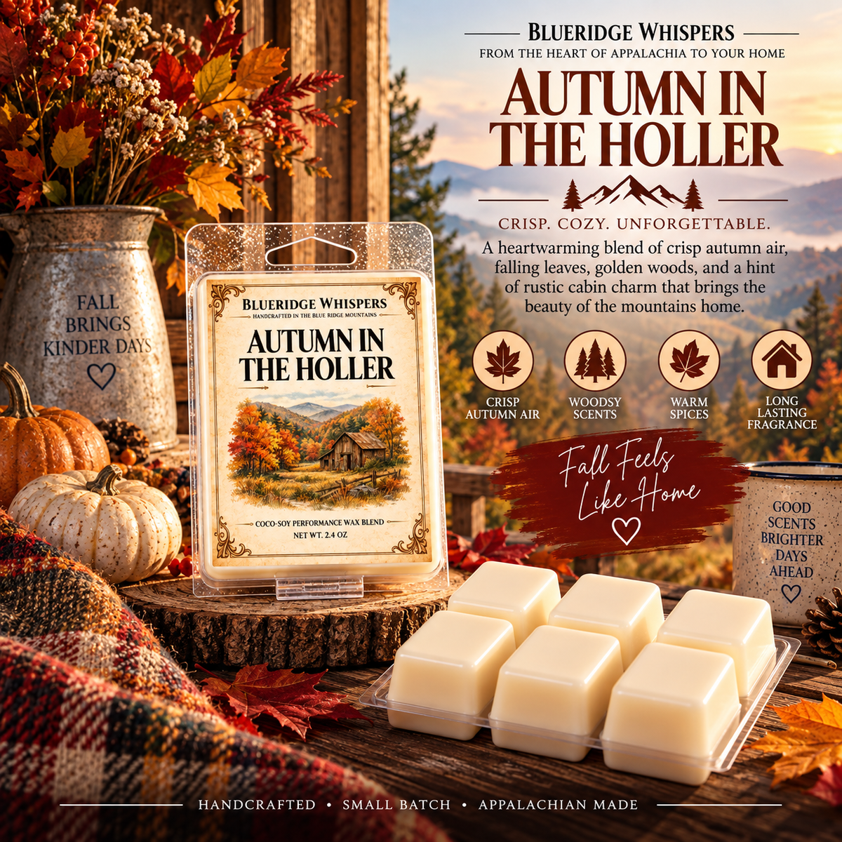 Autumn In The Holler — Blue Ridge Whispers wax melt product photo