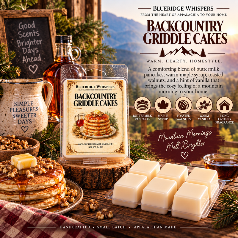 Backcountry Griddle Cakes — Blue Ridge Whispers wax melt product photo