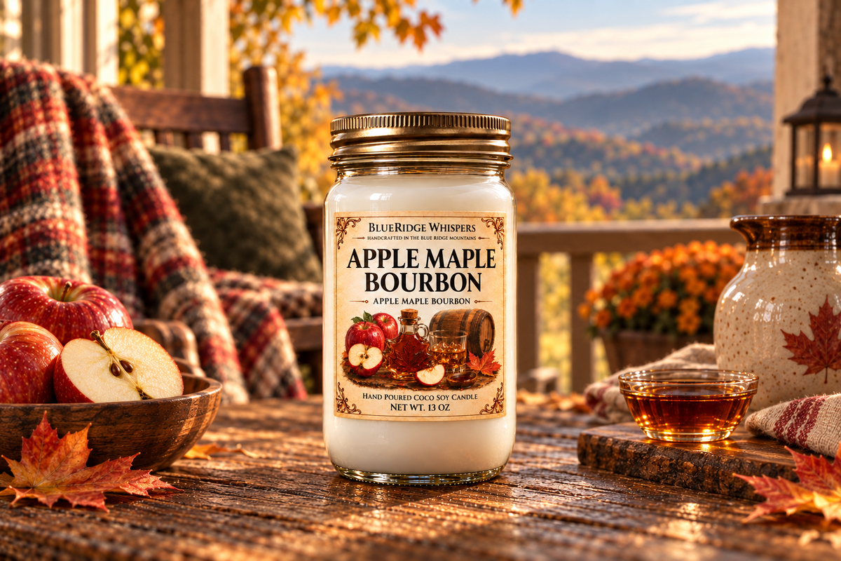 BRW Hero — Apple Maple Bourbon – Spiced Apple Coco-Soy Candle in an Appalachian home