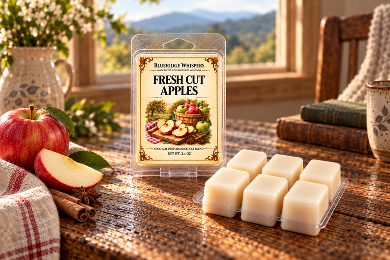 BRW Hero — Fresh Cut Apples Scented Wax Melts in an Appalachian home