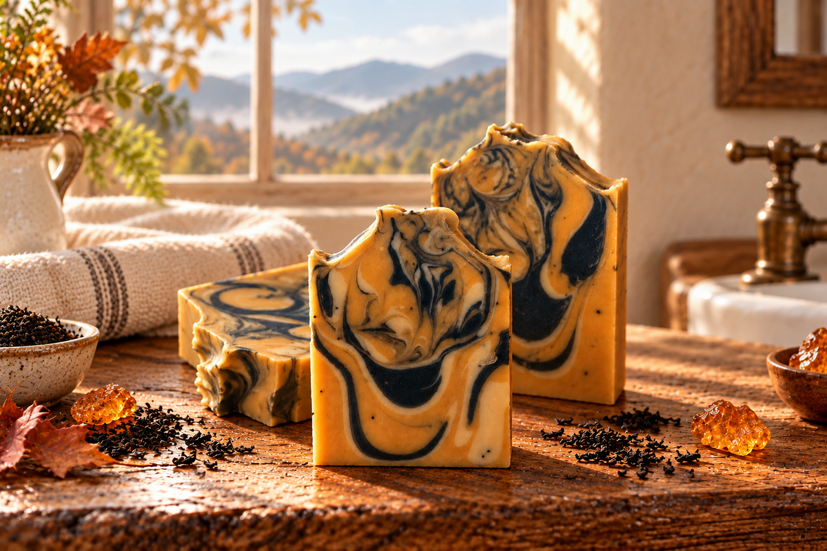 BRW Hero — Autumn Tea & Amber Handmade Soap in an Appalachian home