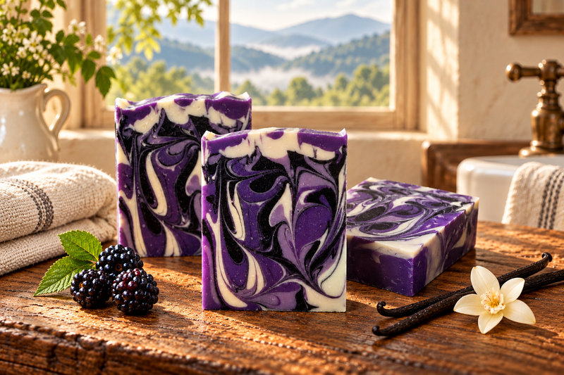 BRW Hero — Black Raspberry Vanilla Handcrafted Soap in an Appalachian home