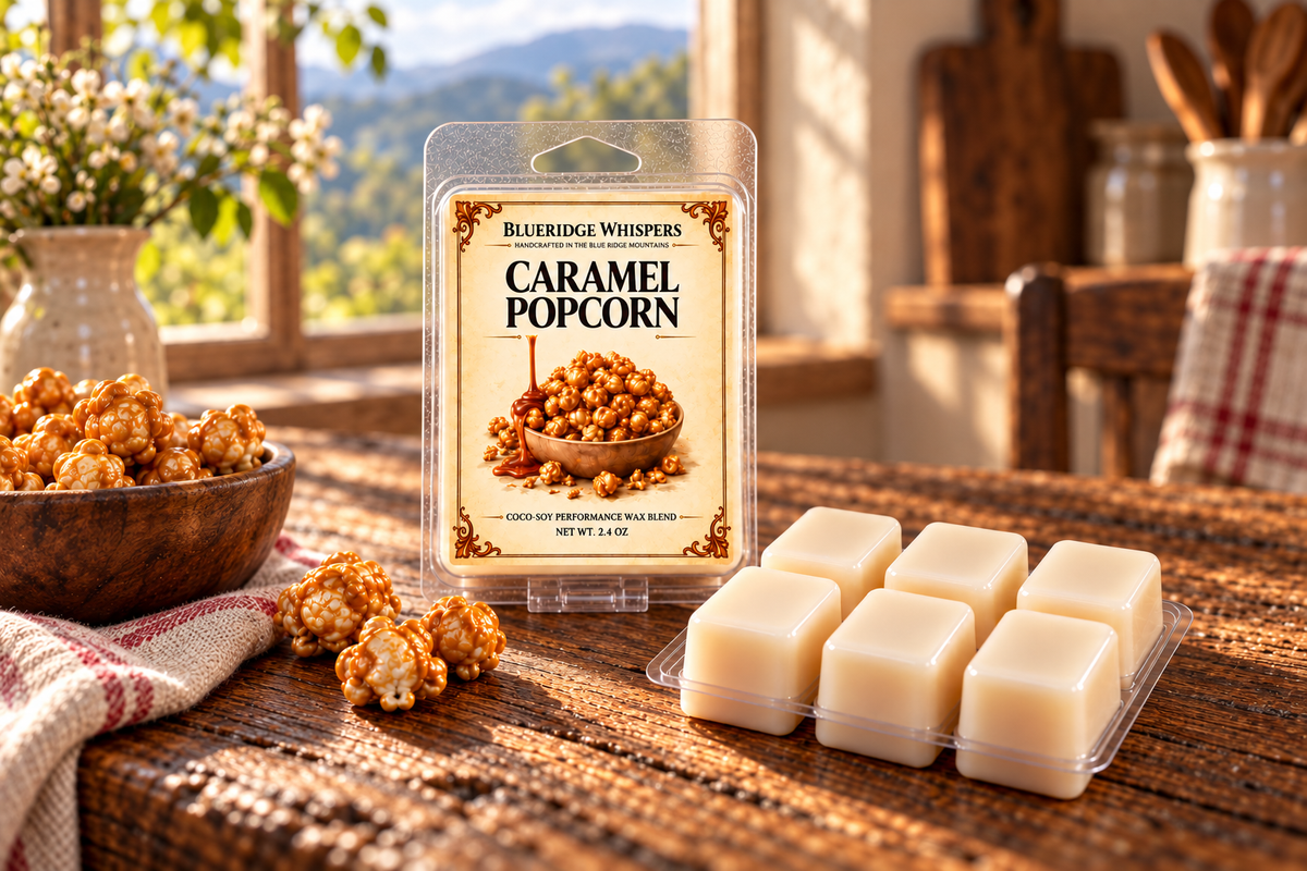 BRW Hero — Caramel Popcorn Wax Melts in an Appalachian home