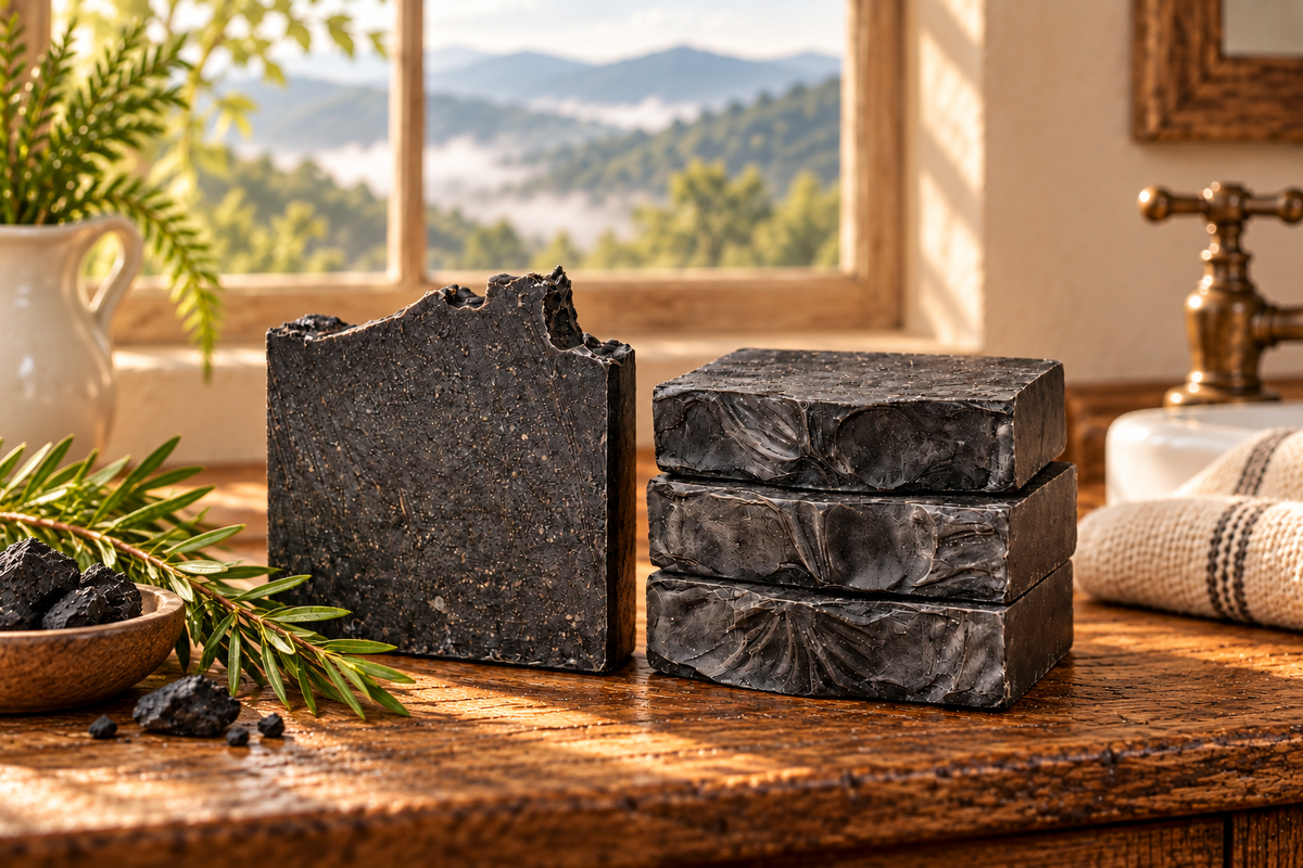 BRW Hero — Charcoal & Tea Tree Handcrafted Soap in an Appalachian home