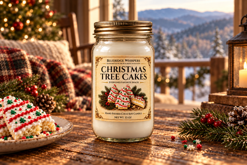 BRW Hero — Christmas Tree Cake – Vanilla Bakery Coco-Soy Candle in an Appalachian home