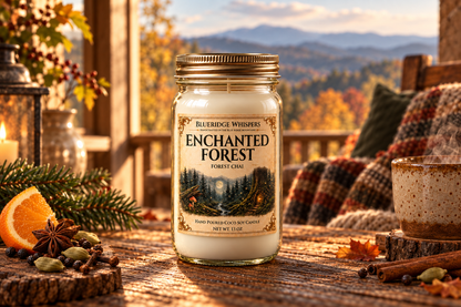 BRW Hero — Enchanted Forest – Forest Chai Coco-Soy Candle in an Appalachian home