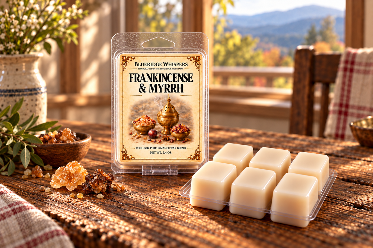 BRW Hero — Frankincense and Myrrh - Wax Melts in an Appalachian home