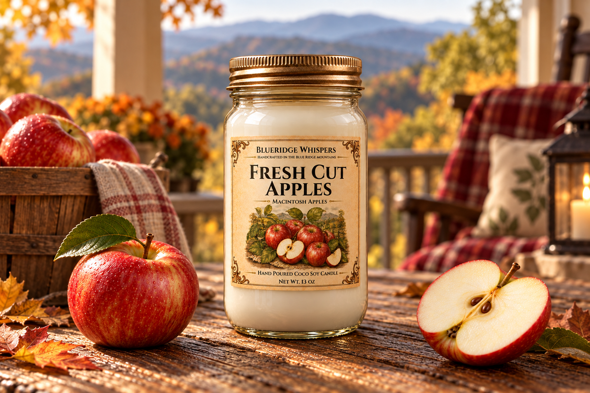 BRW Hero — Fresh Cut Apples – Macintosh Apple Coco-Soy Candle in an Appalachian home