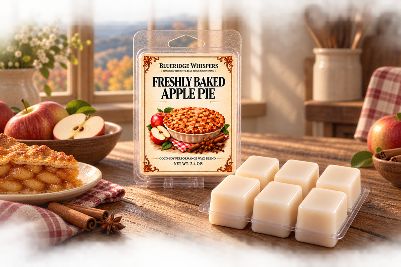 BRW Hero — Freshly Baked Apple Pie Soy Wax Melts in an Appalachian home