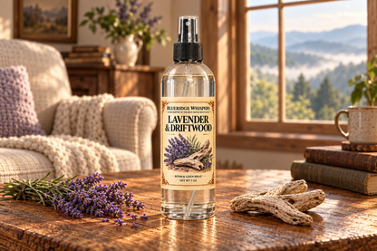 BRW Hero — Lavender & Driftwood Room & Fabric Spray in an Appalachian home