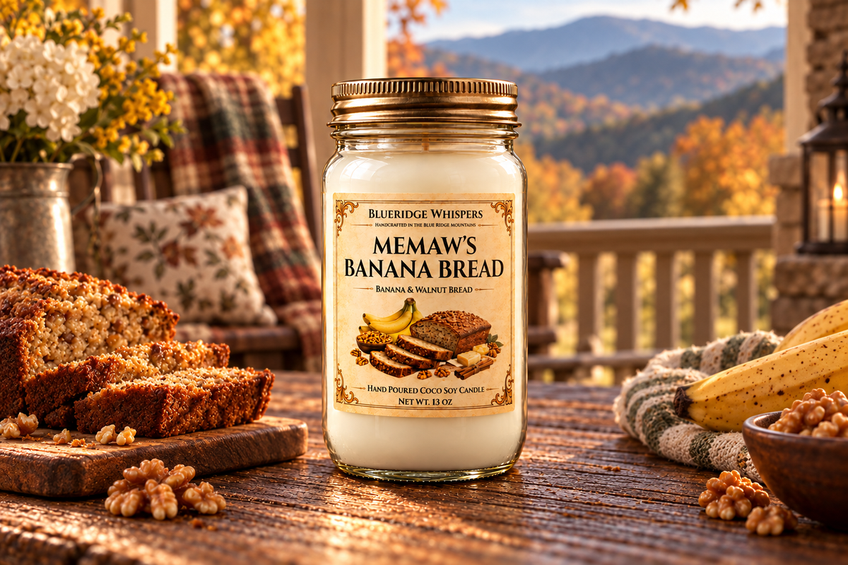 BRW Hero — Memaw’s Banana Bread – Bakery Coco-Soy Candle in an Appalachian home