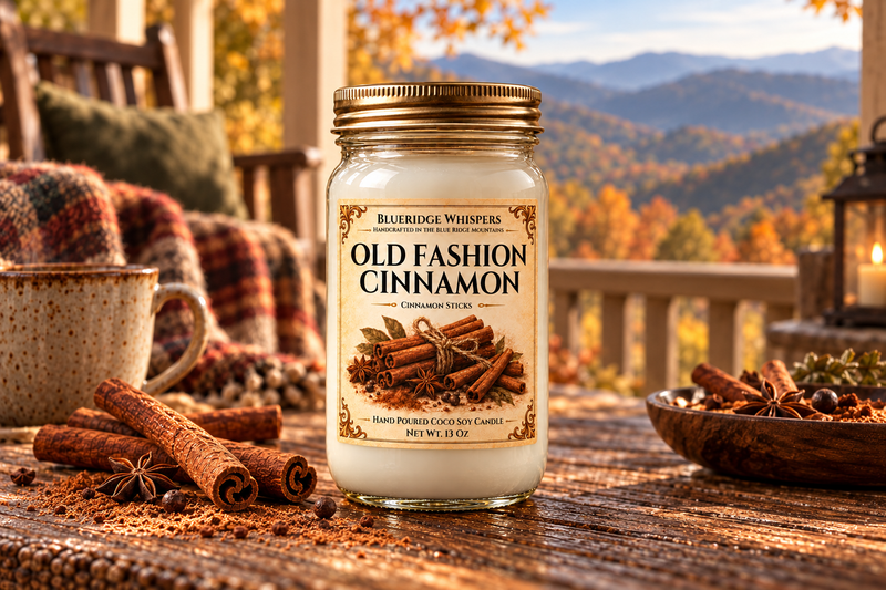 BRW Hero — Old Fashioned Cinnamon – Spice Coco-Soy Candle in an Appalachian home