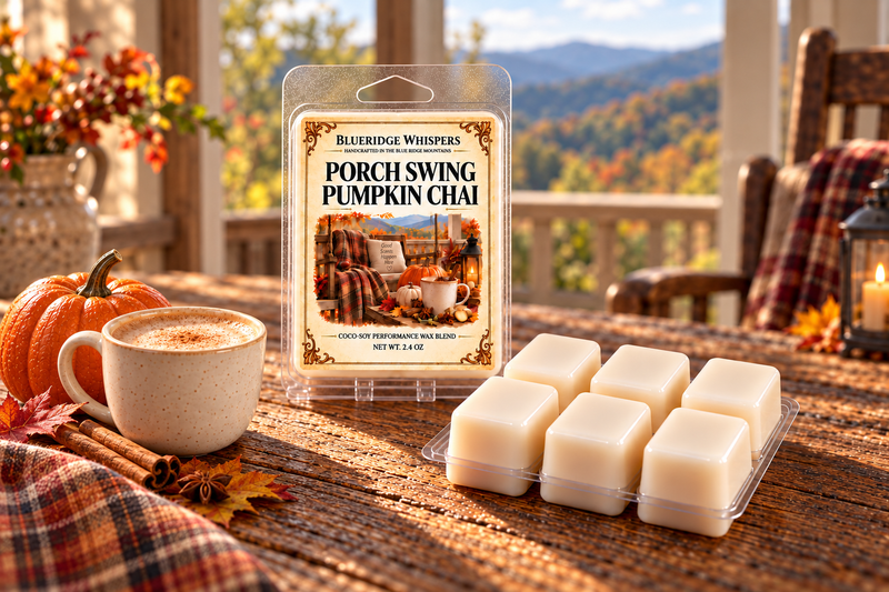 BRW Hero — Porch Swing Pumpkin Chai Wax Melts – Pumpkin, Spice & Vanilla in an Appalachian home