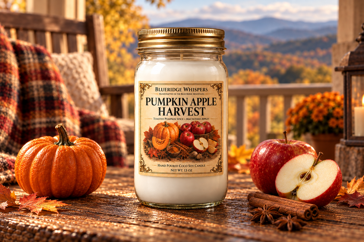 BRW Hero — Pumpkin Apple Harvest – Fall Coco-Soy Candle in an Appalachian home