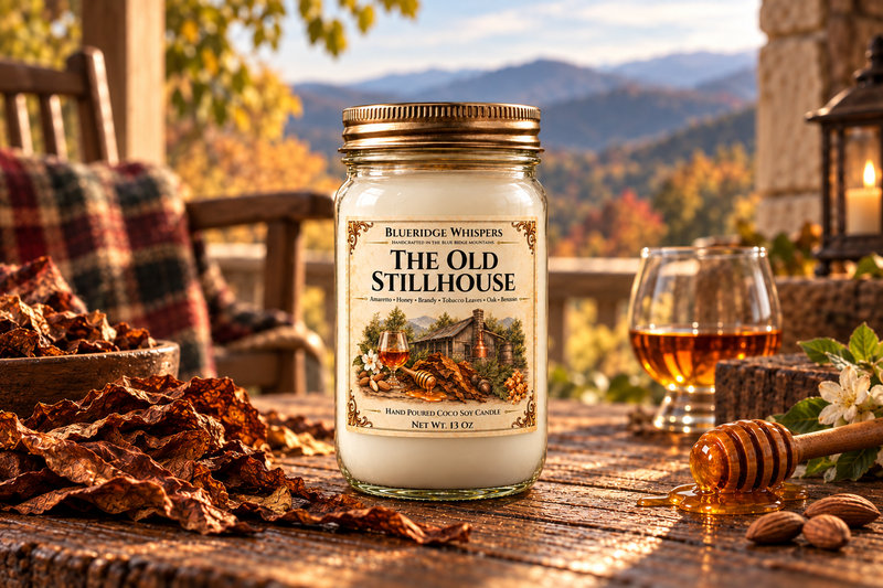 BRW Hero — The Old Stillhouse – Tobacco & Honey Coco-Soy Candle in an Appalachian home