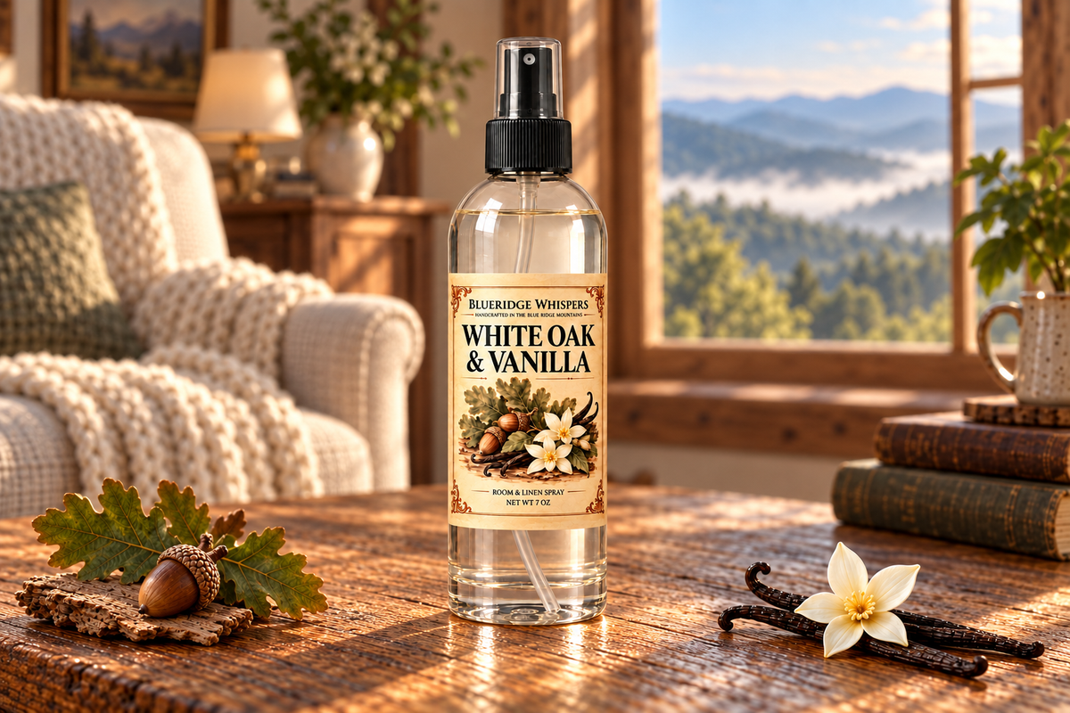 BRW Hero — White Oak & Vanilla Room & Fabric Spray in an Appalachian home