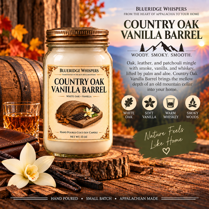Country Oak Vanilla Barrel – Oak & Vanilla Coco-Soy Candle