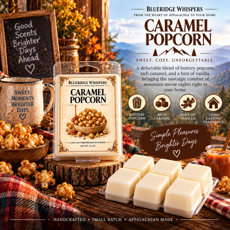 Caramel Popcorn Wax Melts — Blue Ridge Whispers wax melt product photo